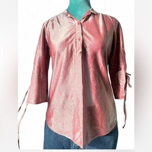 Elegant Metallic Pink Women's Blouse
